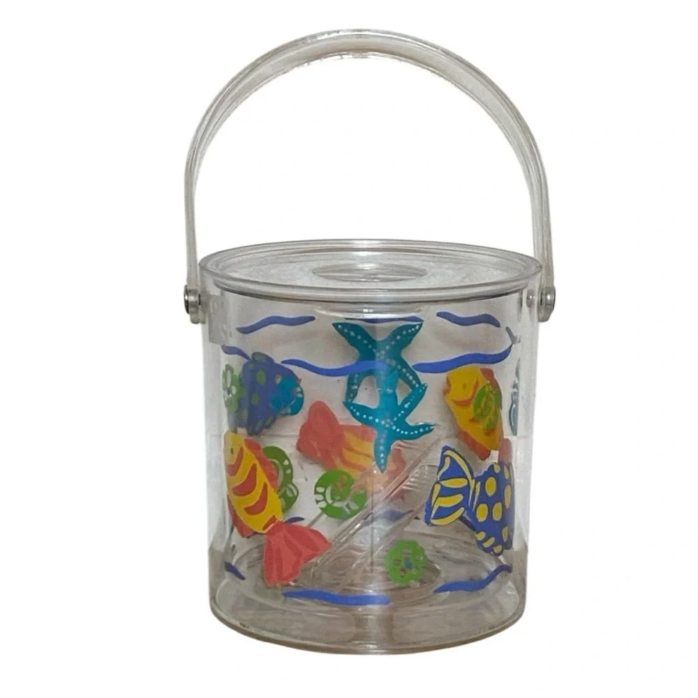 Vintage Fish Theme 80s/90s Acrylic Ice Bucket